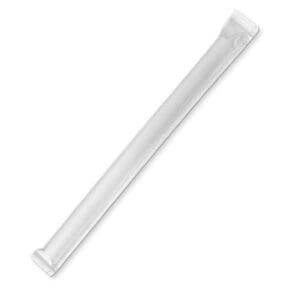 Paper Straw Bubble Tea-Plain White-Individually wrapped 1000pc/CT