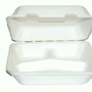 9" 3 Compartment Clamshell