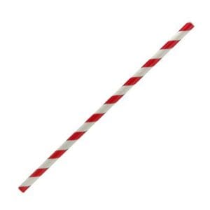Paper Straw Regular-Red Stripe 2500 Pcs/CTN