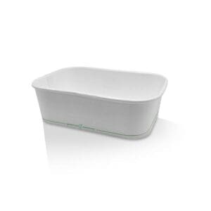 PLA Coated White  Rectangular Container 650ml 300 Pcs/CTN