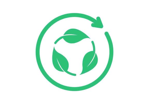 Green biodegradation icon. Biodegradable recyclable - Dev Foods, Melbourne - Specialised Food Packaging & Cleaning Products Distributor